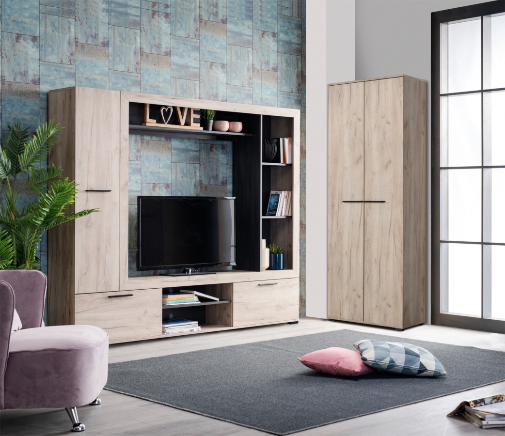 Televízna stena eman - dub sivý/eben.

 

Túto tv stenu môžete doplniť o praktickú šatníková skriňa rovnakého dekoru, ktorú nájdete v súvisiacich produktoch spoločne s druhým odtieňom nábytku Eman.