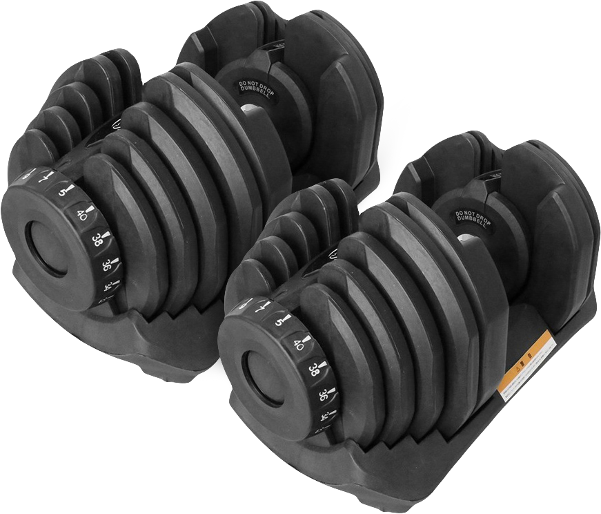 BodyWorld Adjustable dumbbells (pair) 2x 5-40 kg black.