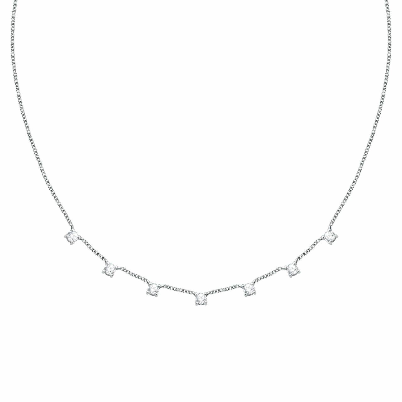 Morellato Strieborný dámsky náhrdelník s kubickými zirkónmi Tesori SAIW290.
