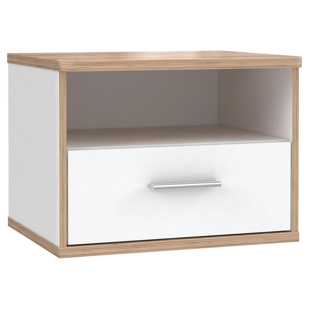 Xora NOČNÝ STOLÍK biela, farba duba.