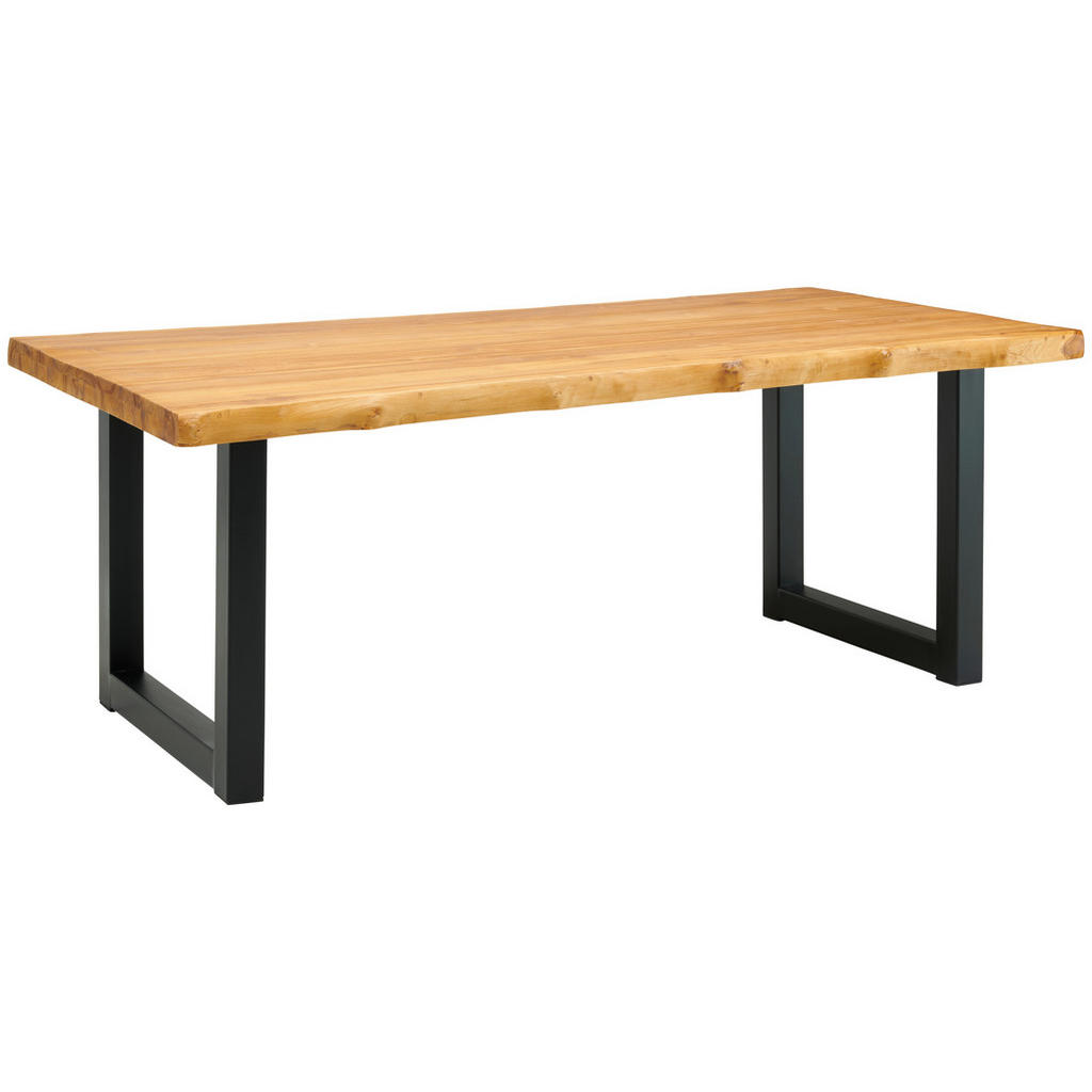 Livetastic JEDÁLENSKÝ STÔL, tíkové drevo, prírodná farba, čierna, 200/200/78 cm.