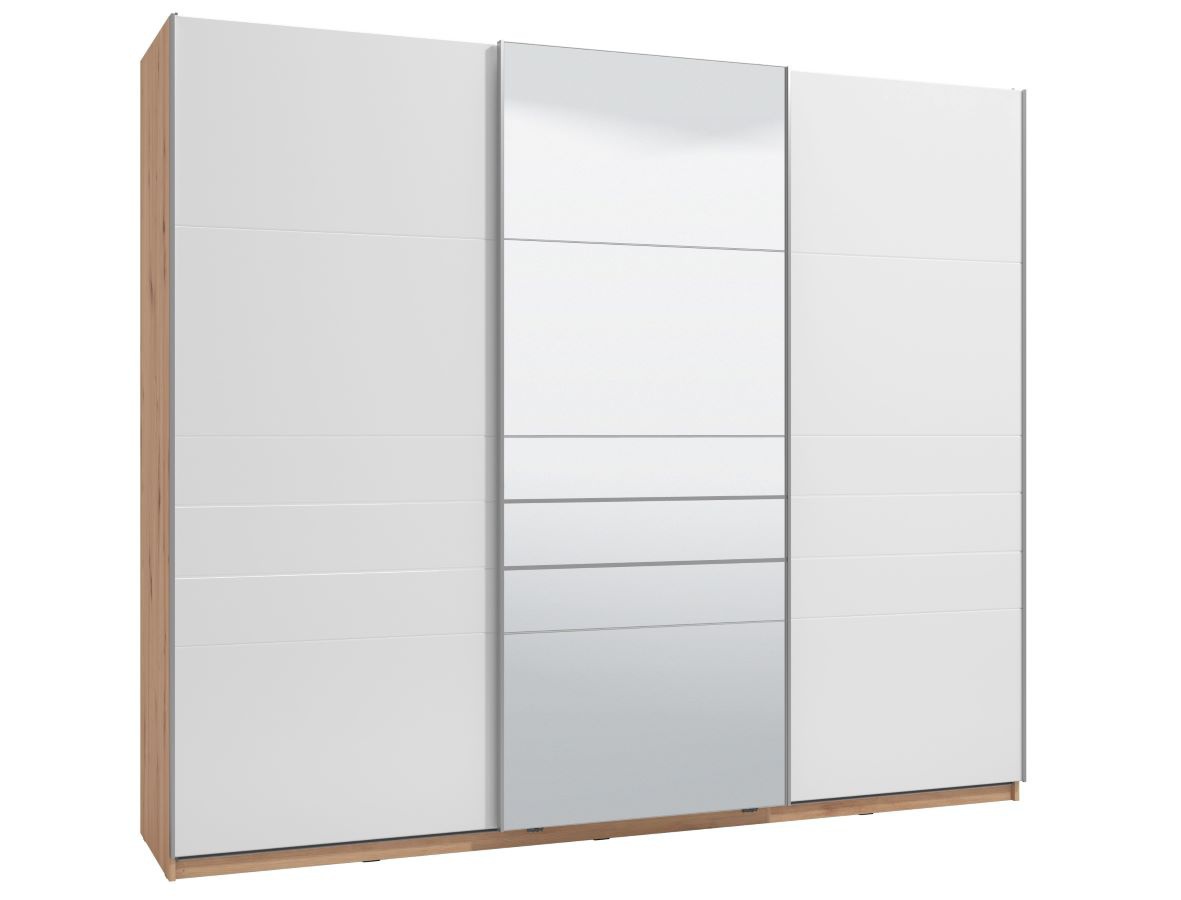 Trojdverová posuvná skriňa so zrkadlom auri 270 - dub artisan/biela.

 

Ku skrini môžete dokúpiť spomaľovače dojazdu dverí či vonkajší rám s osvetlením.

 

Rozmery trojdverovej šatníkovej skrine Auri so zrkadlom sú 262,5x224x65,5cm (š, v, h).

 

Doplnkový sortiment, rovnako ako ďalšie odporúčaný nábytok nájdete v súvisiacom tovaru nižšie.