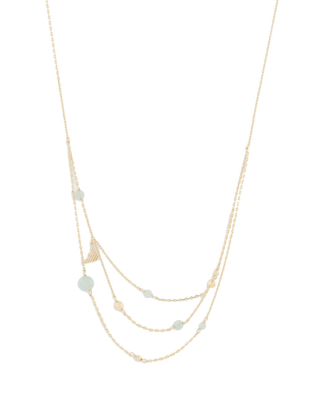 Emporio Armani Jemný pozlátený náhrdelník s aventurínom EGS3225710.