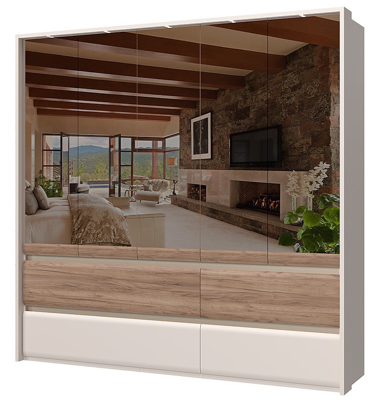 Päťdverová šatníková skriňa so zrkadlami a led osvetlením artemisia -.

 

Dominantou tejto skrine je päť bronzových zrkadiel, ktoré pôsobia veľmi prepychovo.


Súčasťou skrine je LED osvetlenie, ktoré sa nachádza v hornej časti.


Rozmery päťdverovej šatníkovej skrine so zrkadlami a LED osvetlením Artemisia sú 223x226x60cm (š, v, h).


Všetky produkty z kolekcie Artemisia nájdete nižšie v súvisiacich produktoch.