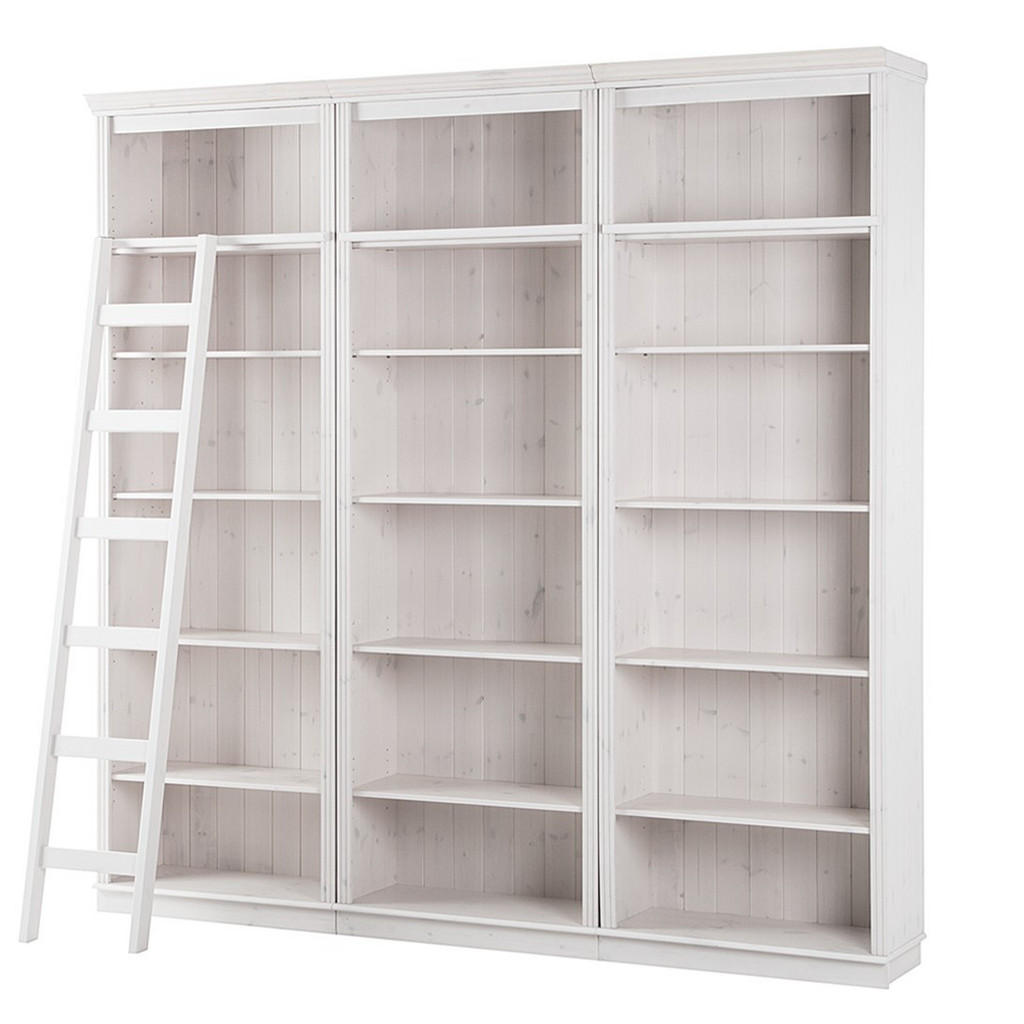 MID.YOU NÁSTENNÁ KNIŽNICA, biela, farba borovice, borovica, 223/222/34 cm.
