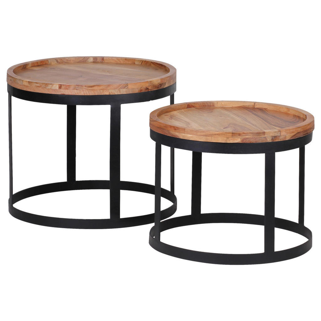 MID.YOU SADA PRÍRUČNÝCH STOLÍKOV, akácia, farba akácie.