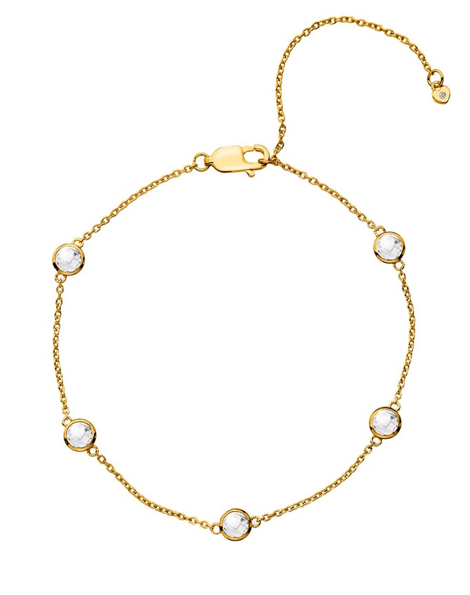 Hot Diamonds Pozlátený náramok s topazmi a pravým diamantom Gemstone DL698.