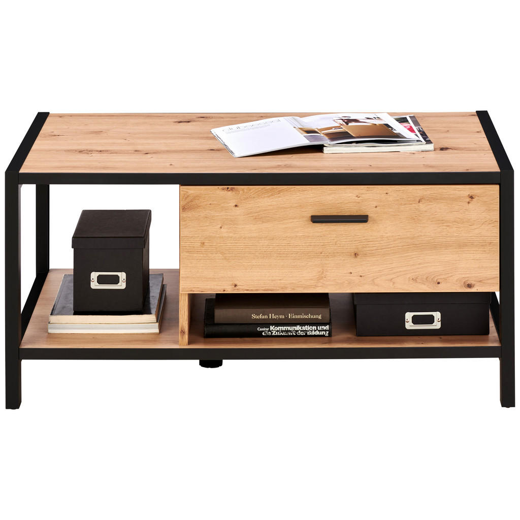 Carryhome KONFERENČNÝ STOLÍK, antracitová, farba duba, kompozitné drevo, 92/55/44 cm.