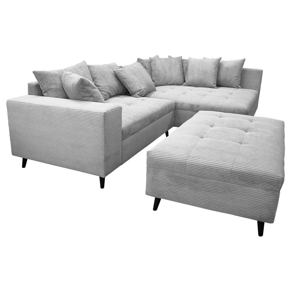 MID.YOU ROHOVÁ SEDACIA SÚPRAVA, textil, svetlosivá.