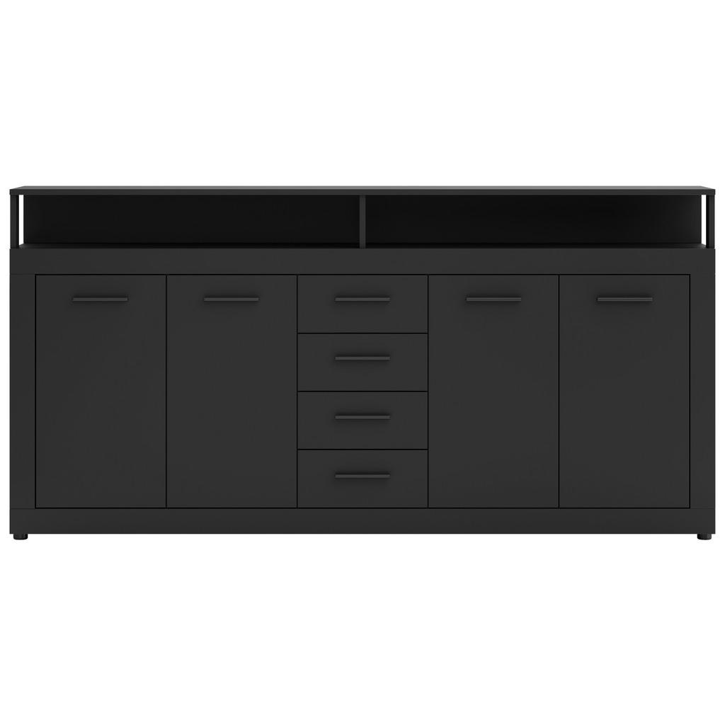 MID.YOU ŠIROKÁ KOMODA, antracitová, 190/96/32 cm.