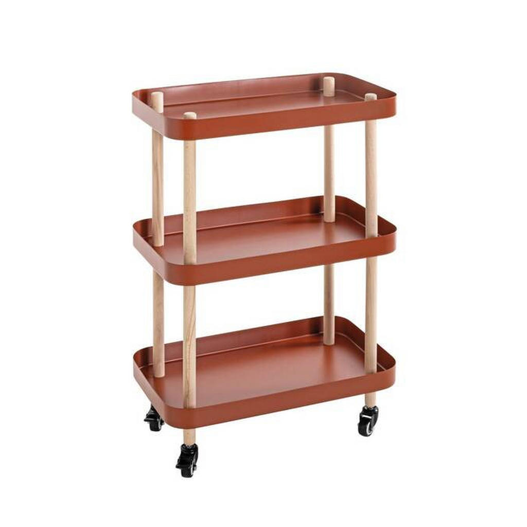 SERVÍROVACÍ VOZÍK, prírodná farba, červená, farba buka, 50/30/76 cm.