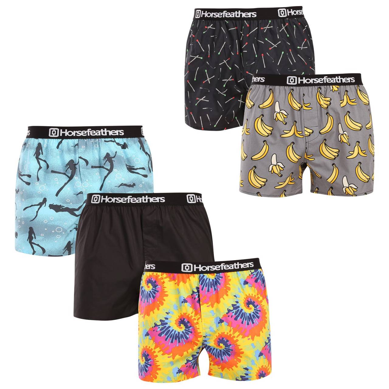 5PACK pánske trenky Horsefeathers Frazier Bundle 1 (AM287A) L, trenírky.
Ukážte svoj štýl a zmysel pre humor s pánskymi šortkami Horsefeathers.
Kvalitný materiál pre dokonalé pohodlie
Šortky Horsefeathers sú vyrobené zo 100 % bavlny, čo znamená, že vám ponúknu príjemný pocit na pokožke.
Originálny dizajn a pohodlné nosenie
Každý pár šortiek je vybavený jedinečnou potlačou, ktorá dodá vášmu šatníku štýl a moderný nádych.
Prečo si tieto šortky zamilujete?

Originálne potlače, ktoré dodajú zábavu každému dňu.


Pohodlný materiál a voľný strih pre celodenné pohodlie.


Kvalitné spracovanie od značky Horsefeathers, ktorá je synonymom štýlu a spoľahlivosti.

Pánske šortky Horsefeathers majú štýl
Slovo „horsefeathers“ znamená v angličtine „úplný nezmysel“, ale spodná bielizeň od rovnomennej značky vás presvedčí, že pri jej kúpe žiadny nezmysel nehrozí.
Ako sa starať o svoje nové šortky
Aby ste sa uistili, že vaše šortky zostanú čo najdlhšie v skvelej forme, dodržiavajte tieto pokyny:

Pranie: Perte pri maximálnej teplote 30°C s jemnými pracími prostriedkami.


Sušenie: Sušenie v bubnovej sušičke neodporúčame, aby sa materiál nezrazil alebo nepoškodil potlač.


Žehlenie: Šortky môžete žehliť pri nízkej teplote.

Tip: Staňte sa expertom na údržbu spodnej bielizne vďaka radám v našom článku a doprajte svojim obľúbeným kúskom starostlivosť, akú si zaslúžia.