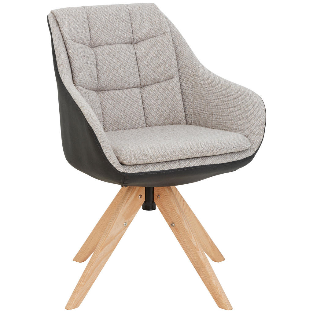 Landscape STOLIČKA S PODRÚČKAMI, tkaná textília, mikrovlákno, antracitová, farba duba, béžová.