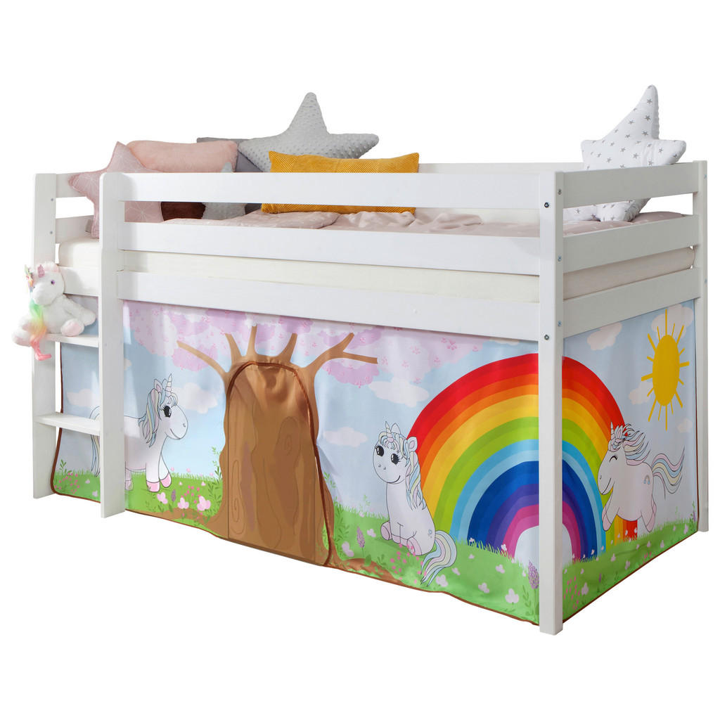 MID.YOU VYVÝŠENÁ POSTEĽ, 90/200 cm biela.