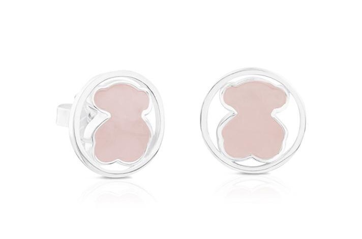 Tous Pôvabné strieborné náušnice s ruženínom Camille 1000050700.