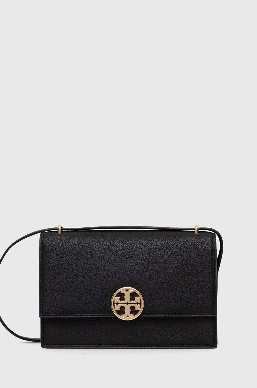 Kožená kabelka Tory Burch Miller čierna farba, 154703.001,.