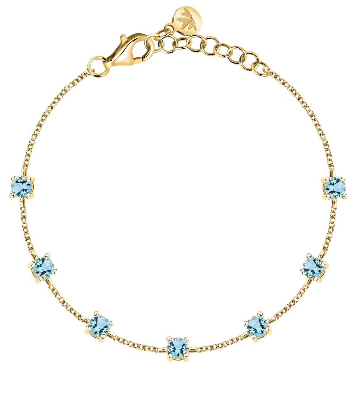 Morellato Pozlátený náramok s modrými kubickými zirkónmi Tesori SAIW305.