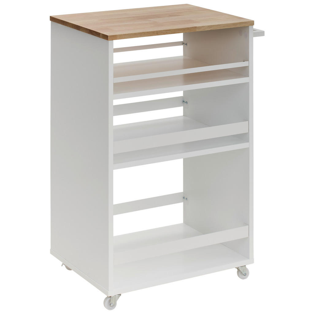 MID.YOU SERVÍROVACÍ VOZÍK, prírodná farba, biela, 50/78/38 cm.