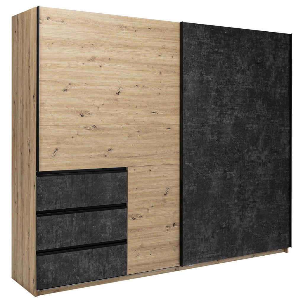 MID.YOU SKRIŇA S POSUVNÝMI DVERAMI, taupe, dub artisan, 250/205/61,5 cm.