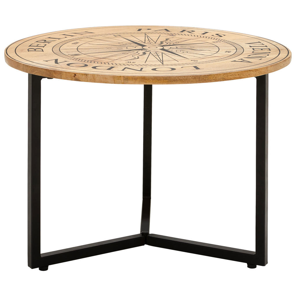 Livetastic KONFERENČNÝ STOLÍK, prírodná farba, čierna, drevo, kov, 60/60/40 cm.