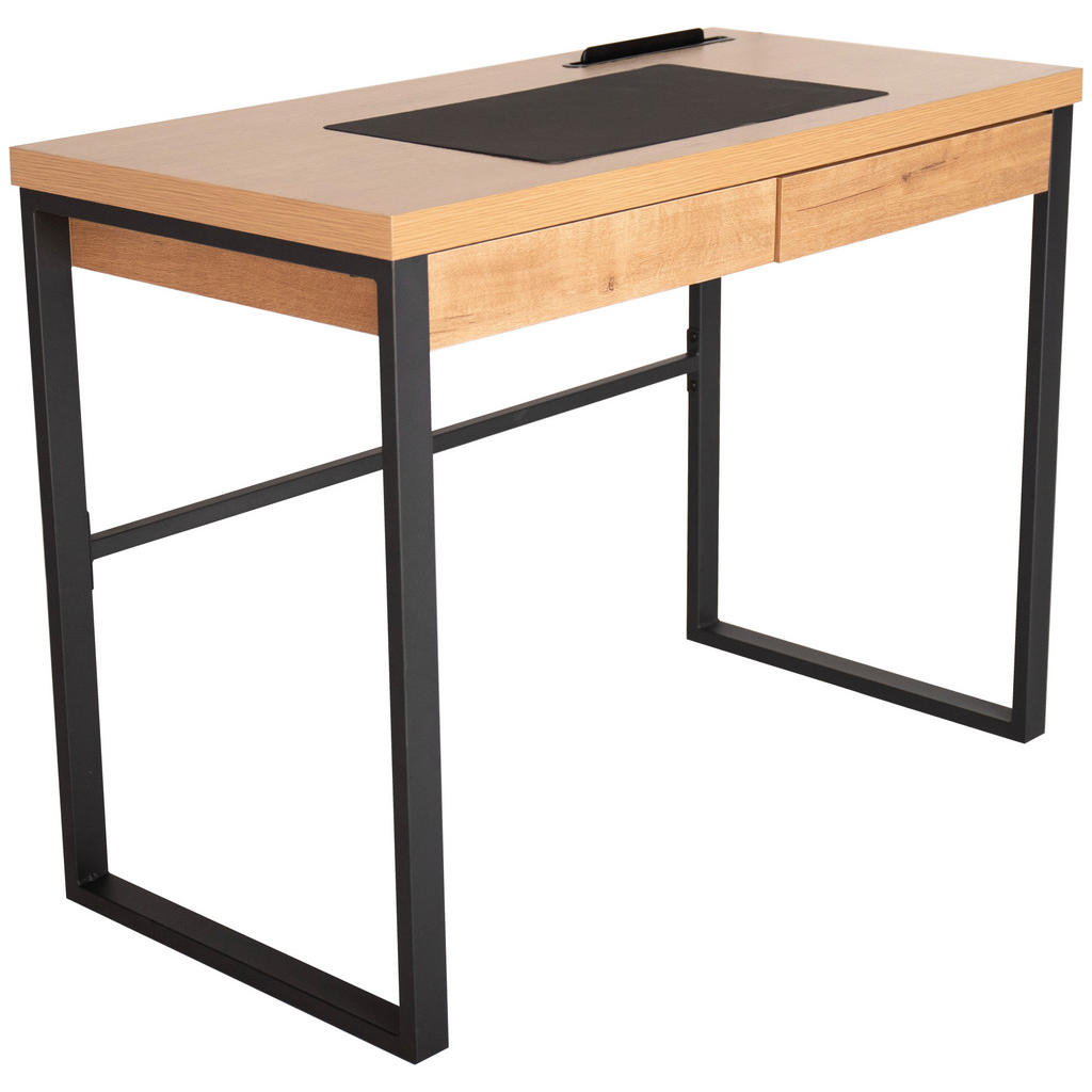 Livetastic PÍSACÍ STÔL, čierna, farba duba, 100/75/50 cm.