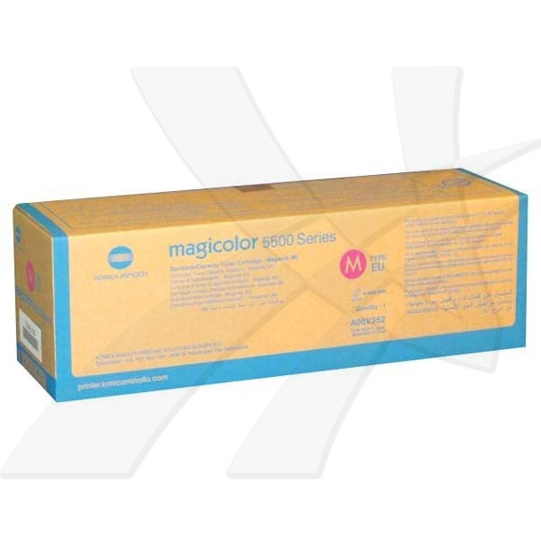 Konica Minolta A06V352 purpurový (magenta) originálny toner.
Originálny toner = záruka priamo od výrobcu tlačiarne
100 % použitie v tlačiarni - bezproblémové fungovanie s vašou tlačiarňou
Použitím originálnej náplne predlžujete životnosť tlačiarne
Osvedčená špičková kvalita - vysoko kvalitná a spoľahlivá tlač originálnou tlačovou kazetou od prvej do poslednej stránky
Trvalé a profesionálne výsledky tlače - dlhodobá udržateľnosť tlače
Kratšia prodleva pri tlači stránok
Garancia Vašej spokojnosti s použitím našej originálnej náplne
Zabezpečujeme bezplatnú recykláciu originálnych náplní
Zlyhanie náplne v menej ako 1% prípadov
Jednoduchá a rýchla výmena náplne

Kód výrobcu: A06V352