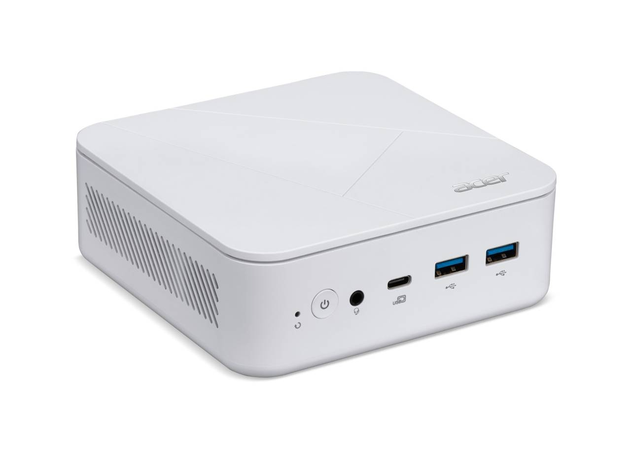 Acer RB102-LNL NUC U5-226V DT.BPLEC.002 Počítač Mini, 1TSSD, W11H.
Copilot+PC

* VESA kit
* Finger Print

Operačný systém: Windows® 11 Home
Procesor: Intel Core Ultra 5 226V (8 jadier - 4P + 4LPE, 8 vlákien, P-core 2,1/4,5 GHz, LPE-core 2,1/3,5 GHz, 8 MB cache)

Pamäť: 16GB DDR5X 8533MT/s
Počet slotov (celkom/voľných): bez slotov (0/0)
Pevný disk: 1024 GB M.2 2280 SSD + (druhý M.2 2280 SSD voľný slot)
Optická mechanika: nie
Grafická karta: Intel Arc 130V
Sieť: 2x LAN 2,5 G
Bezdrôtová komunikácia: WLAN + Bluetooth (WiFi6 + BT 5.2)
Farba: biela

Porty:
* HDMI 2.0
* DP 1.4
* 1x Thunderbolt 4 typ C
* 4x USB 3.2 gen 2 typ A