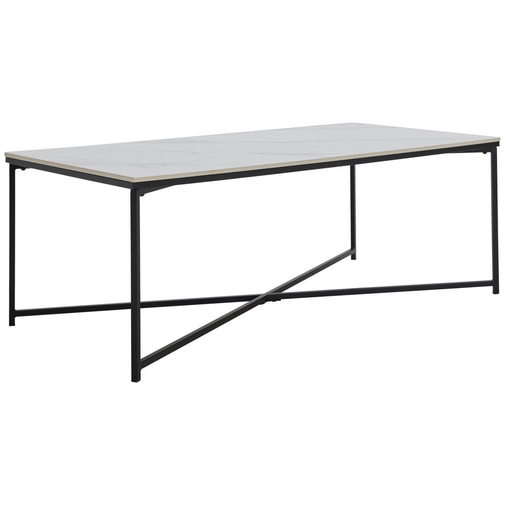 Livetastic KONFERENČNÝ STOLÍK, čierna, biela, kov, keramika, 120/43/60 cm.