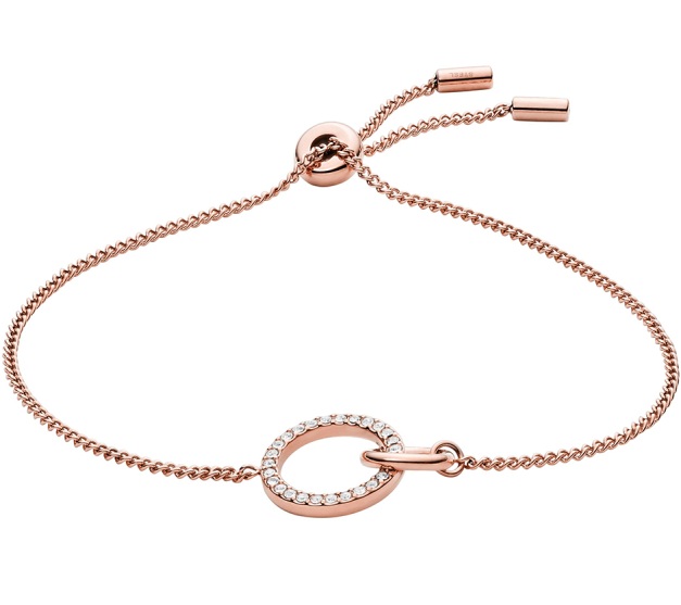 Fossil Minimalistický pozlátený náramok so zirkónmi JOF00638791.