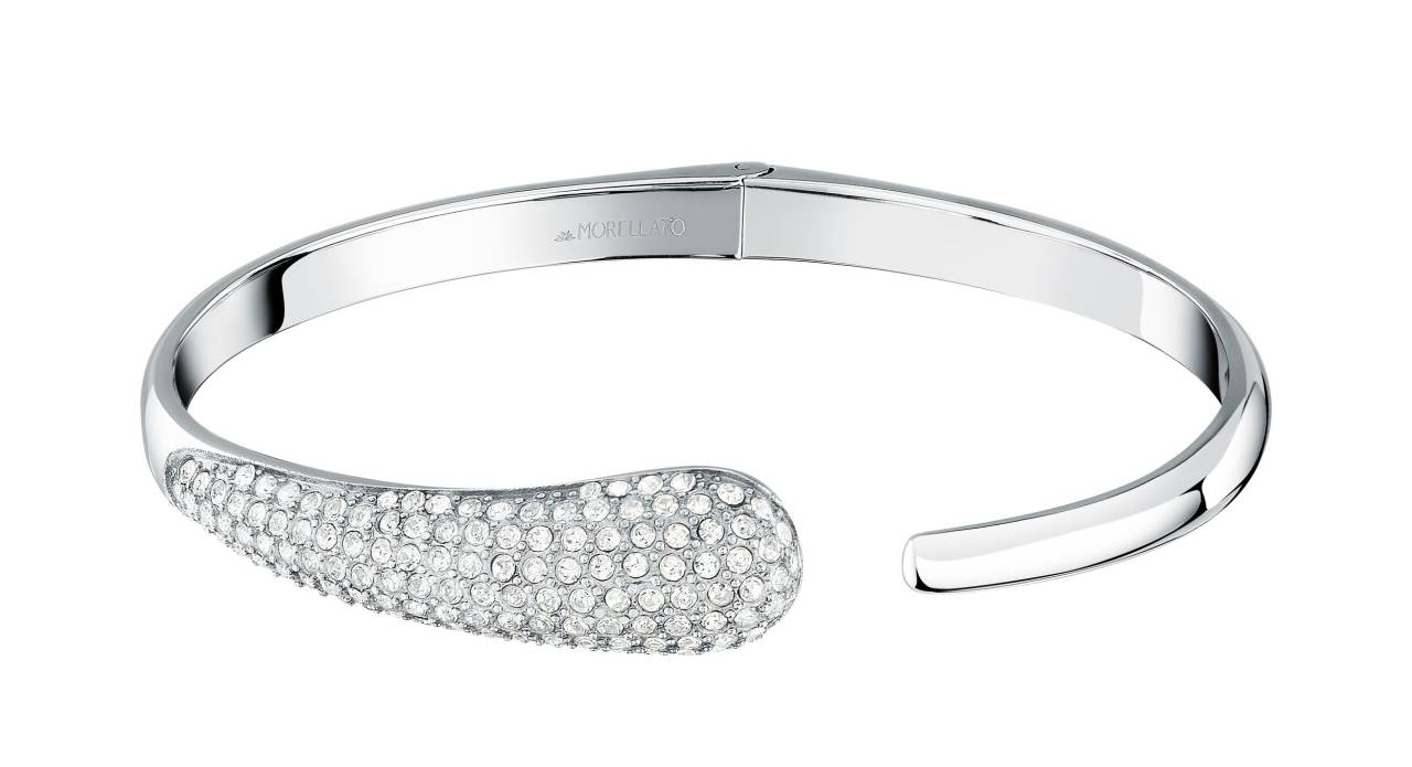 Morellato Pevný oceľový náramok s kryštálmi Design SAYP18 6 cm.