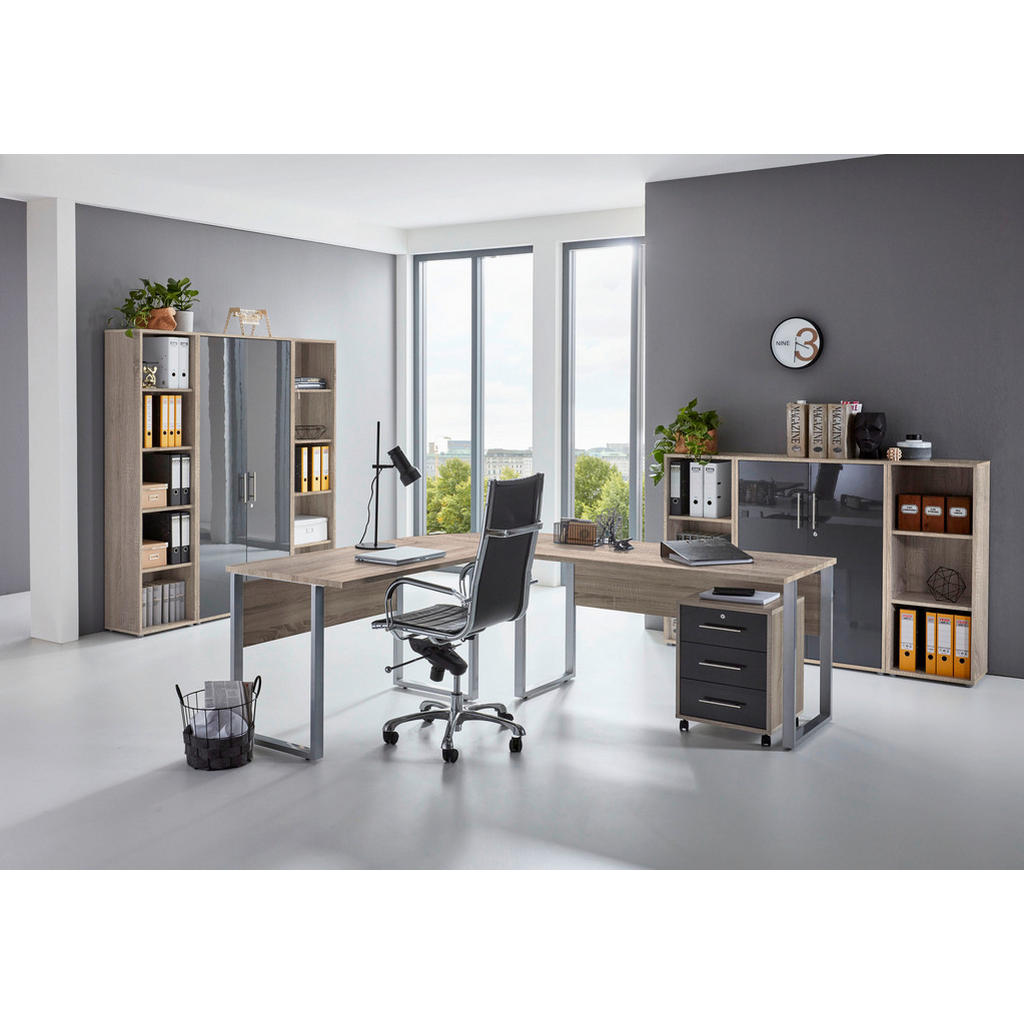 MID.YOU KANCELÁRIA, dub sonoma, antracitová s vysokým leskom,.