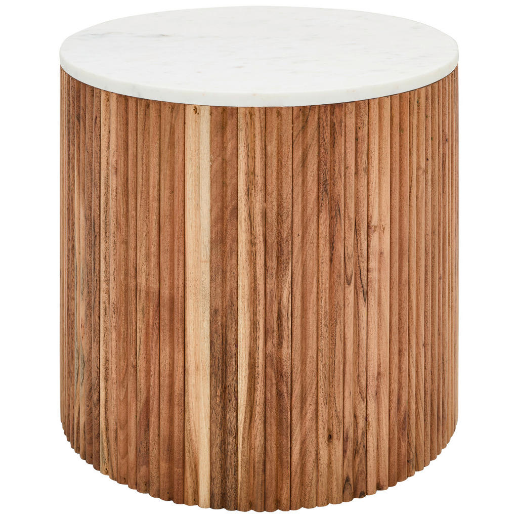 MID.YOU KONFERENČNÝ STOLÍK, farba akácie, biela, kameň, drevo, 50/45/50 cm.