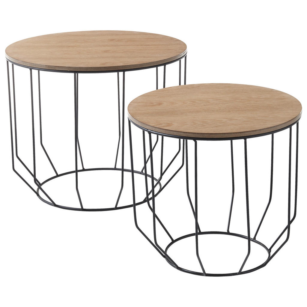 MID.YOU KONFERENČNÝ STOLÍK, čierna, farba duba, kov, kompozitné drevo, 50/40/50 cm.