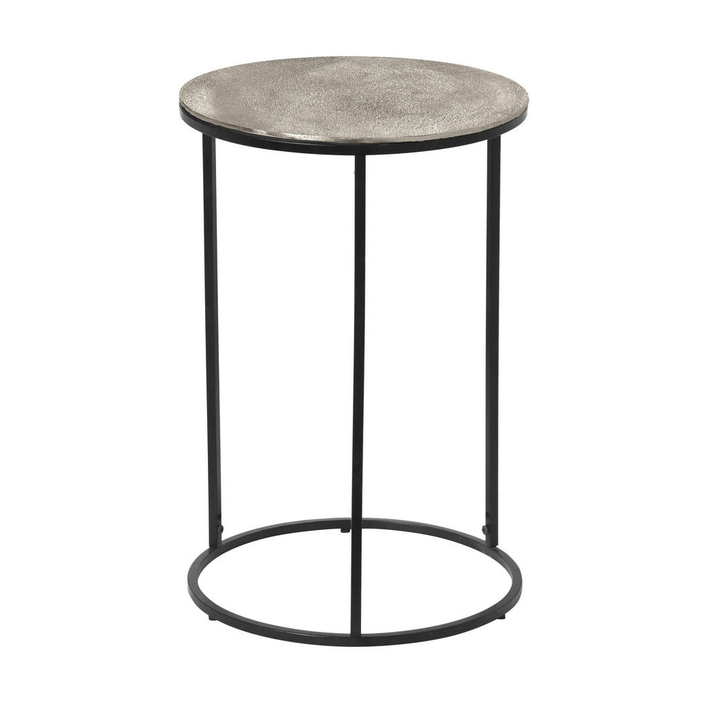 PRÍRUČNÝ STOLÍK, čierna, strieborná.