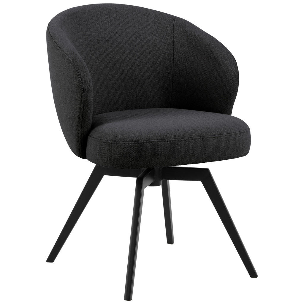 MID.YOU STOLIČKA S PODRÚČKAMI, štruktúra, antracitová, čierna.