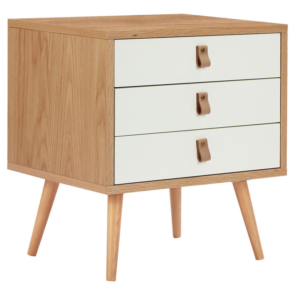 Boxxx NOČNÝ STOLÍK, dub, biela, farba duba, 50/55/40 cm.