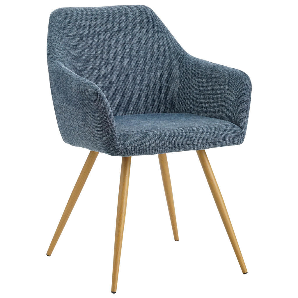 MID.YOU STOLIČKA S PODRÚČKAMI, železo, mikrovlákno, modrá.