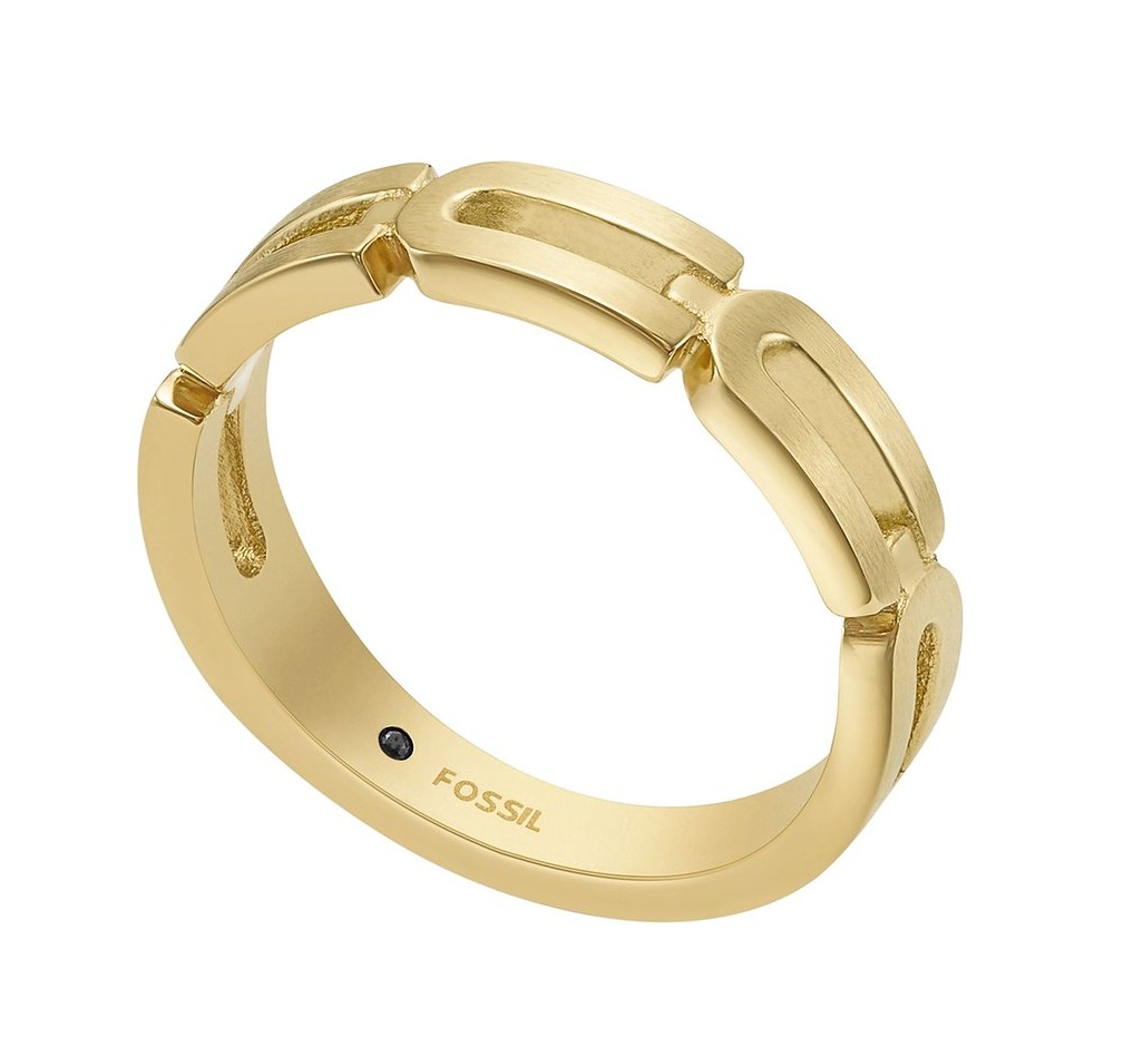 Fossil Štýlový pozlátený prsteň Heritage JF04694710 54 mm.