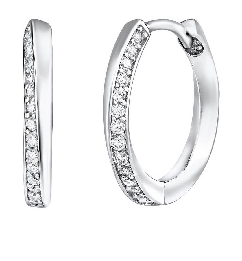 Silvego Očarujúce kruhové náušnice so zirkónmi Eleanor QRE148.