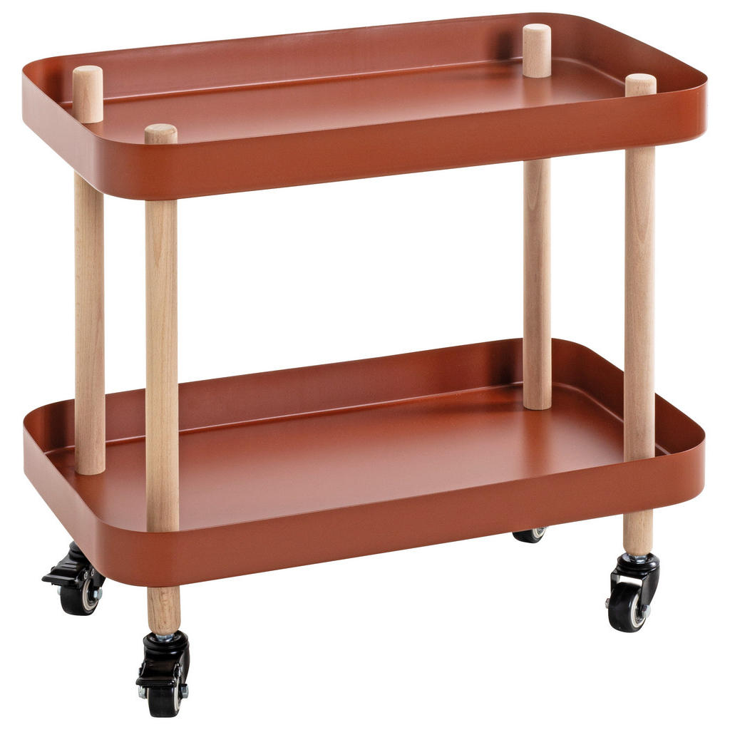 SERVÍROVACÍ VOZÍK, prírodná farba, červená, farba buka, 50/30/47 cm.