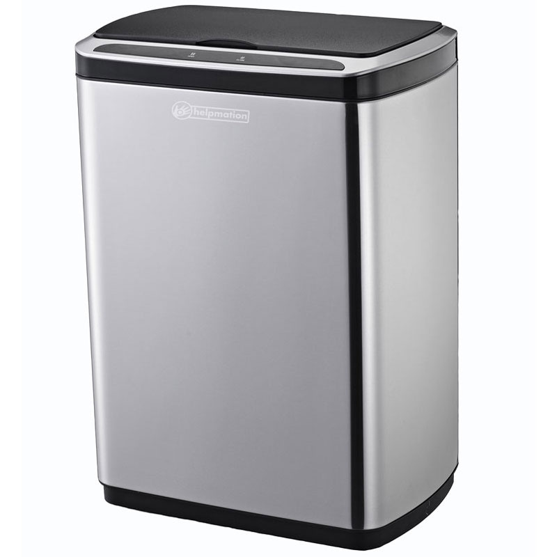 Helpmation CUBE WIDE 30L (AK5110) - Bezdotykový kôš.


	100% bezdotyková prevádzka zníži výskyt baktérií
	Kôš je vyrobený z matnej nehrdzavejúcej ocele
	IR senzor
	Ochrana proti odtlačkom prstov
	Možnosť manuálneho otvárania pomocou tlačidiel
	Tiché otváranie a zatváranie veka
	Bezpečnostný krúžok na zabezpečenie vreca na odpadky
	Jednoduchá výmena vreca na odpadky
	Veko z ABS plastu
	Objem 30 litrov




Predstavenie košov Helpmation Cube

Bezdotykový odpadkový kôš série Helpmation Cube s infračerveným senzorom ponúka hygienické nakladanie s odpadom.



Inteligentný infračervený snímač

Priblížením ruky k senzoru sa veko samo otvorí.



Ovládací panel

Veko koša má dotykový ovládací panel s tlačidlom Otvoriť/Zatvoriť na manuálne otváranie a zatváranie veka.





Praktický bezpečnostný krúžok

Nádoba z nehrdzavejúcej ocele obsahuje praktický bezpečnostný krúžok na zaistenie vreca na odpadky.



Vysokokvalitné spracovanie

Odolná konštrukcia košov Helpmation z prvotriednej matnej nehrdzavejúcej ocele, na ktorej neostávajú odtlačky prstov, má moderný vzhľad a ľahko sa čistí.



Úspora a široké využitie

Úspornú prevádzku koša zabezpečujú 3 batérie AA.

Technická špecifikácia:


	Model: CUBE WIDE 30L (AK5110)
	Objem: 30 litrov 
	Výška: 45 cm (s otvoreným vekom 65 cm)
	Šírka: 38 cm 
	Hĺbka: 26 cm 
	Farba: matná antická/čierna
	Napájanie batériami: 3x AA/LR6 (nie sú súčasťou dodávky)
	Vybavenie: bezpečnostný krúžok, tlačidlá OPEN/CLOSE, ochrana proti odtlačkom prstov, IR senzor


Obsah balenia:


	
	Balenie: 1x Helpmation CUBE WIDE 30L (AK5110)
	
	
	1x užívateľská príručka