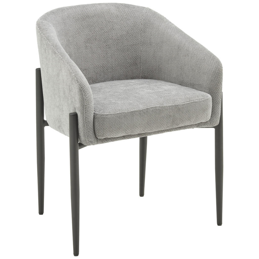 MID.YOU STOLIČKA S PODRÚČKAMI, železo, tkaná textília, sivá, čierna.