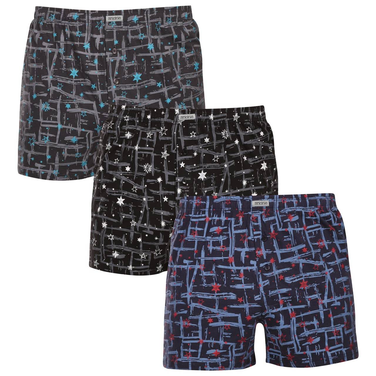 3PACK pánske trenky Andrie viacfarebné (PS 5925) XL, trenírky.
Doplnite svoj šatník o pohodlný a štýlový kúsok.
Prémiový materiál pre celodenné pohodlie
Boxerky Andrie sú vyrobené zo 100 % bavlny, ktorá ponúka jemnosť a priedušnosť.
Elegantný dizajn a pohodlný strih
Boxerky majú diskrétne vzory v rôznych farbách, ktoré dodávajú šatníku moderný vzhľad a originalitu.
Prečo si kúpiť boxerky Andrie?

100% bavlna pre jemnosť a pohodlie.


Klasický voľný strih pre maximálny komfort.


Diskrétny dizajn, ktorý sa hodí na každú príležitosť.

Andrie ponúka české spodné prádlo pre mužov, ktorí vedia, čo chcú
Pánske boxerky Andrie vynikajú príjemnými materiálmi a kvalitným spracovaním.
Ako sa starať o boxerky Andrie
Aby si zachovali kvalitu a pohodlie, postupuj podľa týchto jednoduchých krokov:

Pranie: Per na maximálnej teplote 40 °C s jemnými pracími prostriedkami, aby materiál zostal mäkký a vzory intenzívne.


Sušenie: Boxerky nesušte v sušičke, odporúčame ich nechať voľne uschnúť.


Žehlenie: Pre hladký vzhľad môžete boxerky žehliť na nízkej teplote.

Tip: Staňte sa odborníkom na údržbu spodnej bielizne vďaka tipom v našom článku a doprajte svojim obľúbeným kúskom starostlivosť, ktorú si zaslúžia.