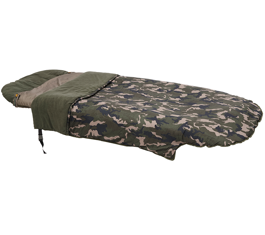 Prologic spací vak s prehozom element comfort s bag thermal camo cover 5 season 215x90 cm.
 • Priedušný vodeodolný materiál Ripstop • Robustná, ale ľahká konštrukcia • Teplý ultra mäkký mikro fleece • Ľahko prístupné zipsy na oboch stranách • Fixačné prvky pre bezpečné pripevnenie k lehátku • Dodávajú sa v kompaktnom kompresnom transportnom obale • Rozmery spacáku: 215cm x 90cm • Transportné rozmery spacáku: 55cm x 30cm • Rozmery prehozu: 200cm x 130cm • Transportné rozmery prikrývky: 35cm x 20cm