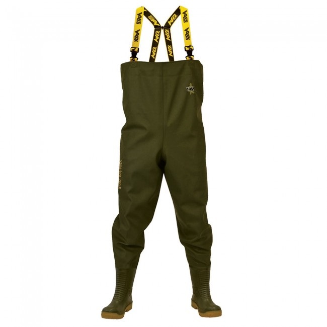 Vass prsačky vass-tex 700 e nova edition series chest wader - 40.
 Vlastnosti: •nízkoprofilová topánka pre ľahké obúvanie a vyzúvanie •spavnený hrudný okraj spolu so sťahovacou šnúrkou •zvárané švy pre maximálnu pevnosť •veľký Heal Kicker na päte topánky •vnútorné vrecko