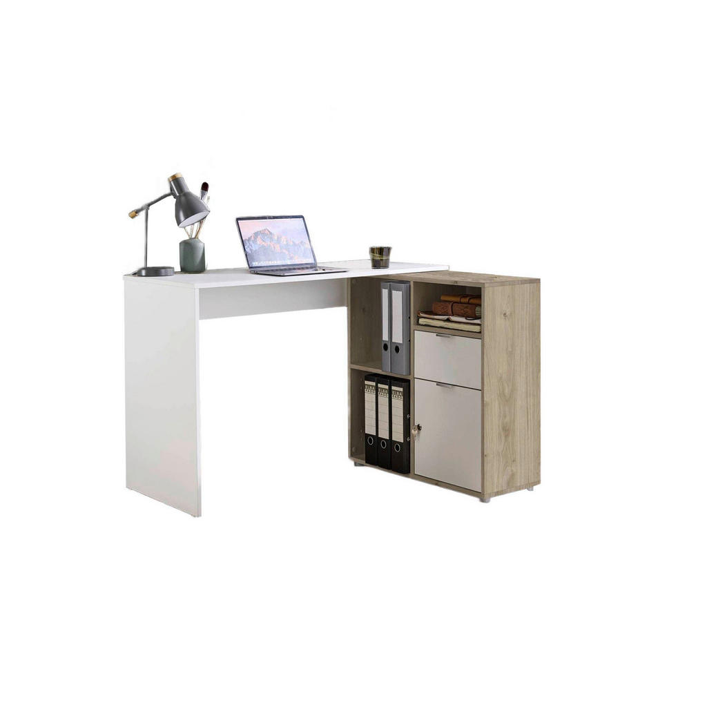MID.YOU PÍSACÍ STÔL S ÚLOŽ.PRIESTOROM, biela, farba duba, 110/85/74 cm.