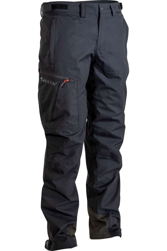 Westin nepremokavé nohavice w6 rain pants trousers steel black - l.
 •TORAYDELFY® vodotesná látka •Vodný stĺpec: 10 000 mm •Priedušnosť: 10 000 g/m2 •Materiál: 100% polyester •SBS® predný zips •3 vrecká so SBS® zipsami •Nastaviteľný lem zo suchého zipsu •Zosílená Cordura kevlarová záplata na vnútornej spodnej časti nohavice •Zipy od členkov až po kolená na nohaviciach s nastaviteľnými manžetami pre ľahké pretiahnutie a utesnenie nohavíc cez topánky