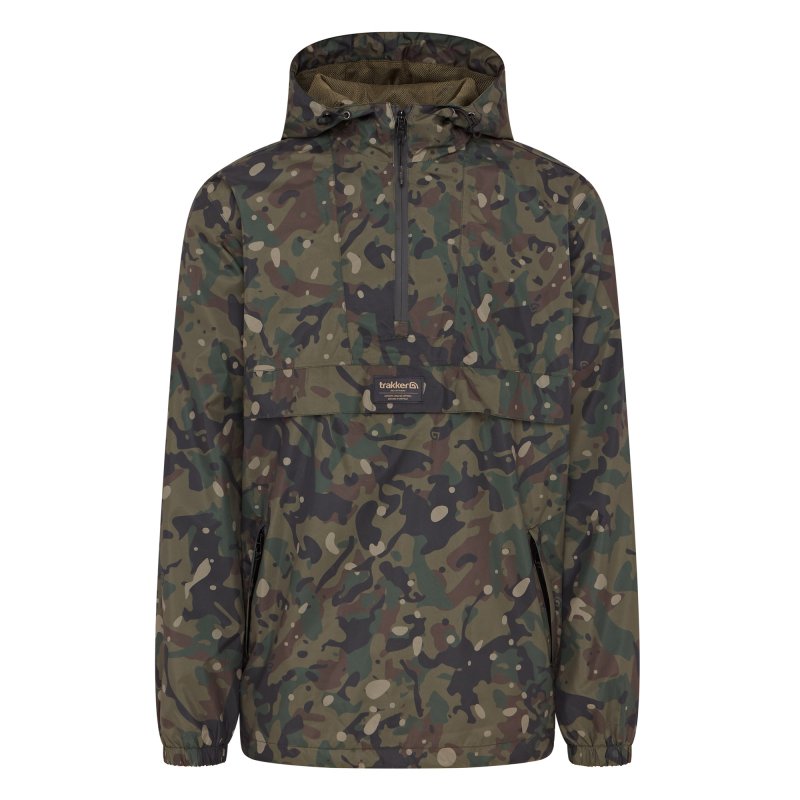 Trakker bunda techpro camo smock - l.
 Vlastnosti produktu: •vyrobené z vysoko vodeodolnej látky s vodným stĺpcom 5 000 mm •plne podlepené švy pre maximálnu vodeodolnosť •vodotesné zipsy zabraňujú vniknutiu vody •skrytá ventilácia v podpazuší, ktorá pomáha regulovať telesnú teplotu •výrazný, maskovací vzor Trakker •nastaviteľná kapucňa a lem pre dodatočný tepelný komfort •bundu je možné ľahko zbaliť do minimálnych rozmerov 
 Technické parametre: •Veľkosti S – XXXL •Materiál: 100% polyester