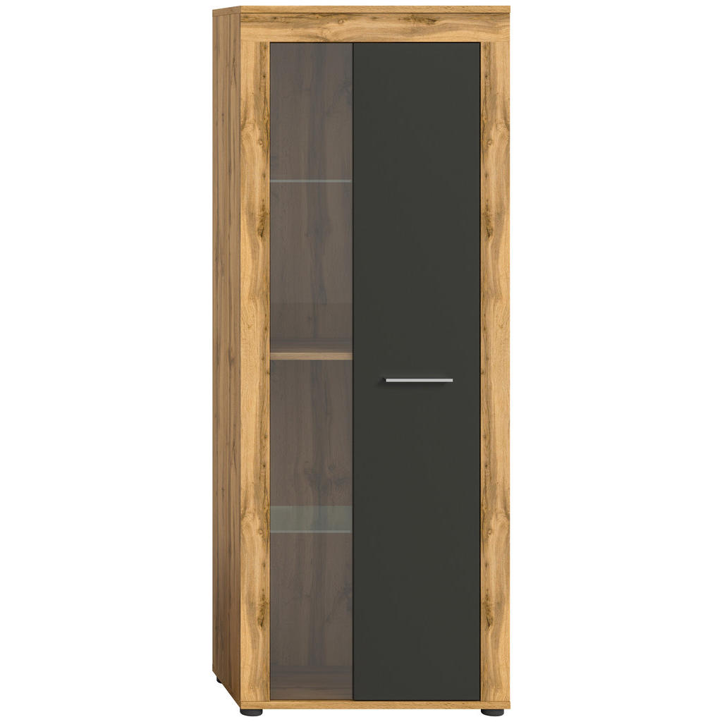 MID.YOU VITRÍNA, sivá, 60/159/35 cm.