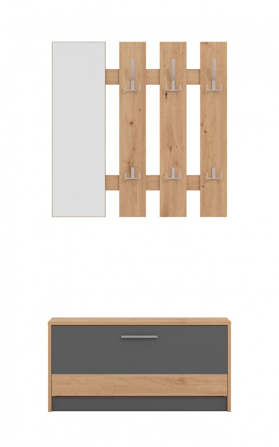 Predsieňová stena lanzarote - dub artisan/šedá.

 

Rozmery predsieňovej steny Lanzarote sú 91,5x202x28cm (š, v, h).

 

Ďalšie predsieňové steny od rovnakého výrobcu nájdete nižšie v súvisiacich produktoch.